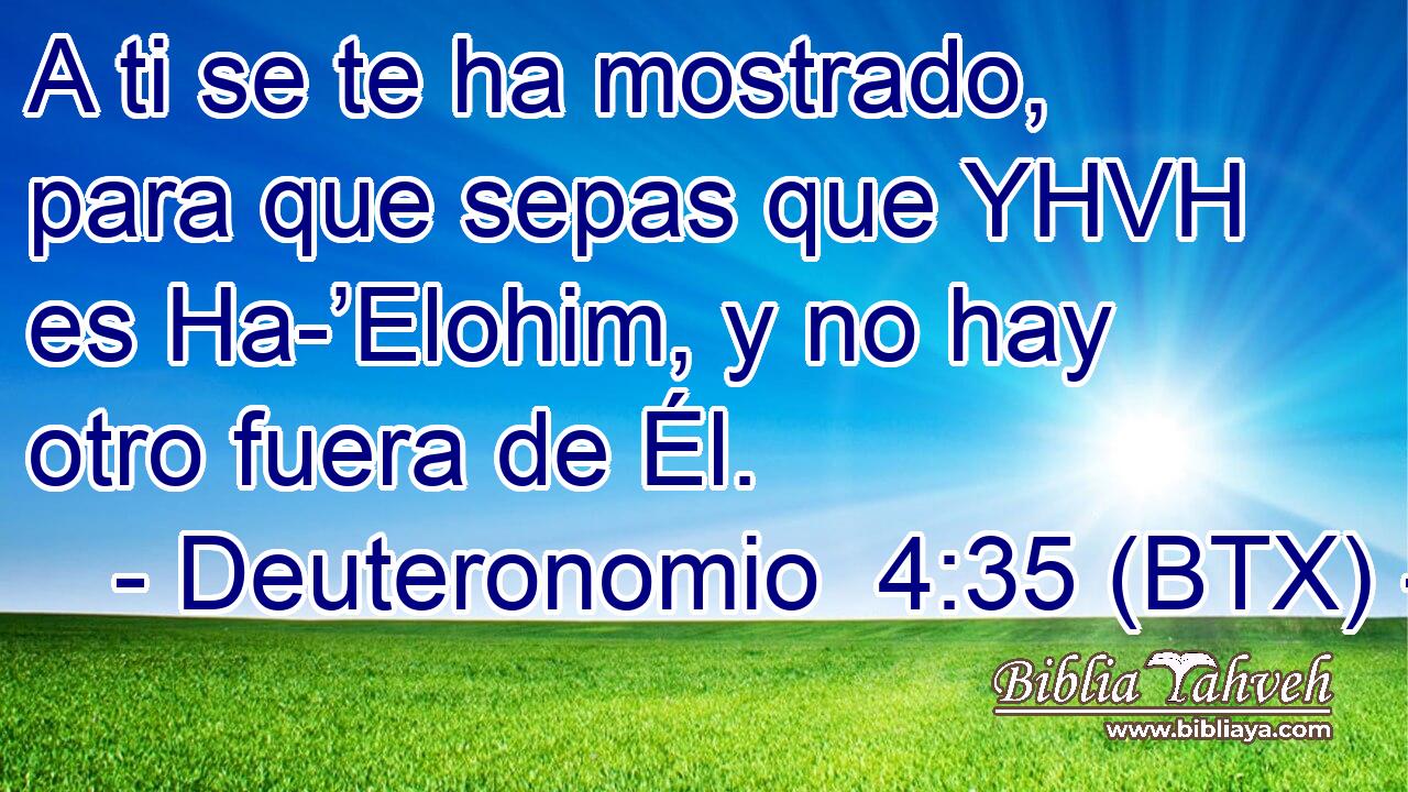 A ti se te ha mostrado, para que sepas que YHVH es Ha-’Elohim, y no hay otro fuera de Él.