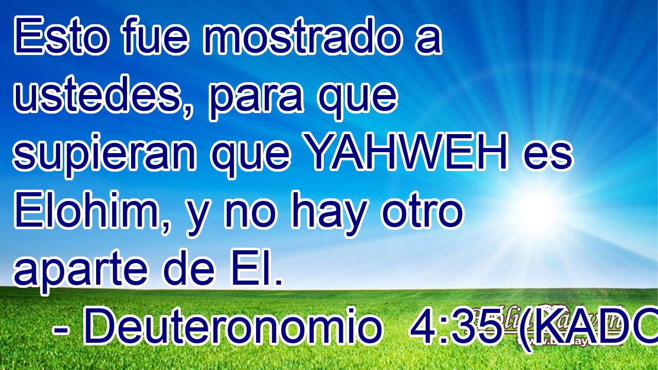  Esto fue mostrado a ustedes, para que supieran que YAHWEH es Elohim, y no hay otro aparte de El. 