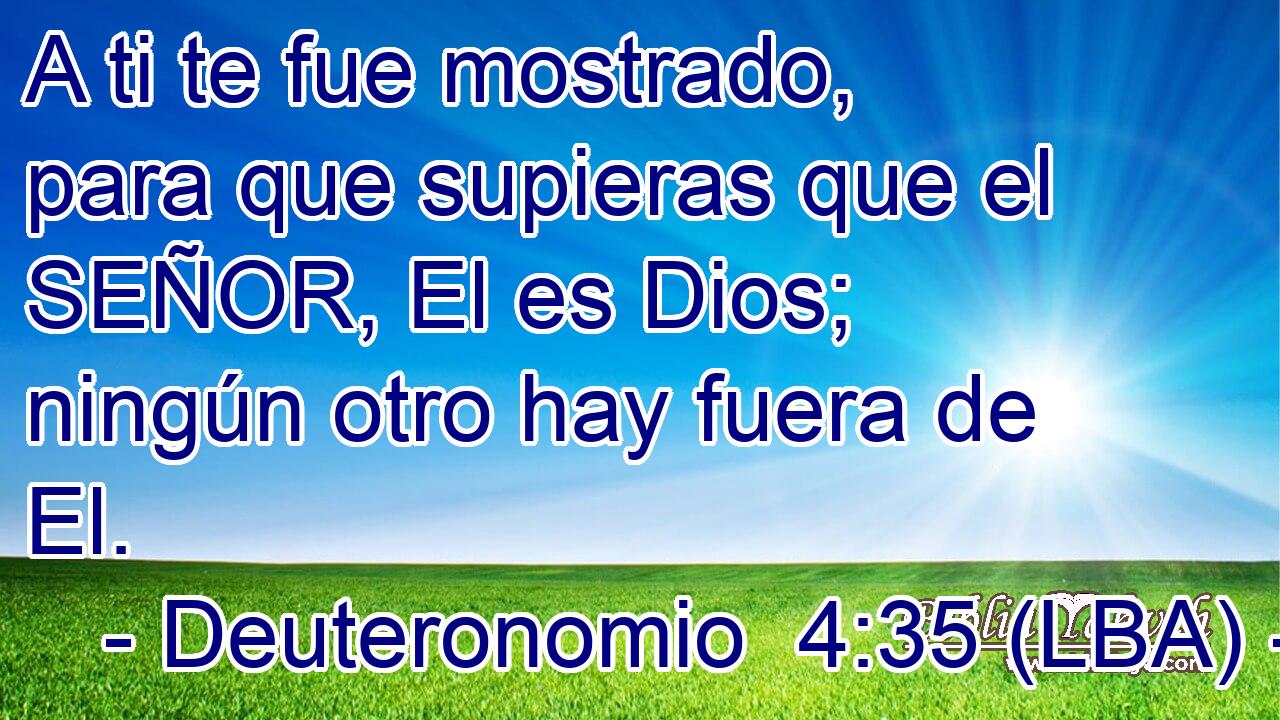 A ti te fue mostrado, para que supieras que el SEÑOR, El es Dios; ningún otro hay fuera de El.