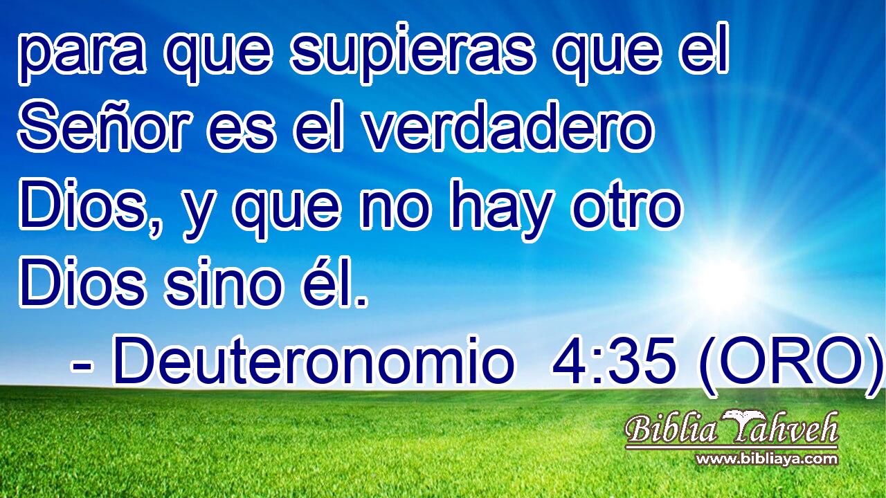  para que supieras que el Señor es el verdadero Dios, y que no hay otro Dios sino él. 
