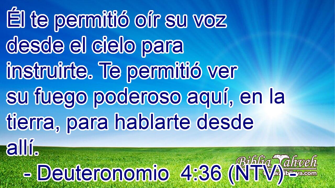 Él te permitió oír su voz desde el cielo para instruirte. Te permitió ver su fuego poderoso aquí, en la tierra, para hablarte desde allí.