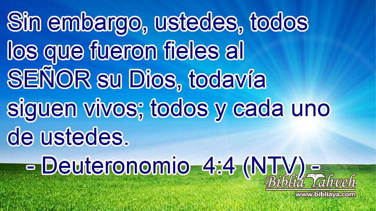 Sin embargo, ustedes, todos los que fueron fieles al SEÑOR su Dios, todavía siguen vivos; todos y cada uno de ustedes.