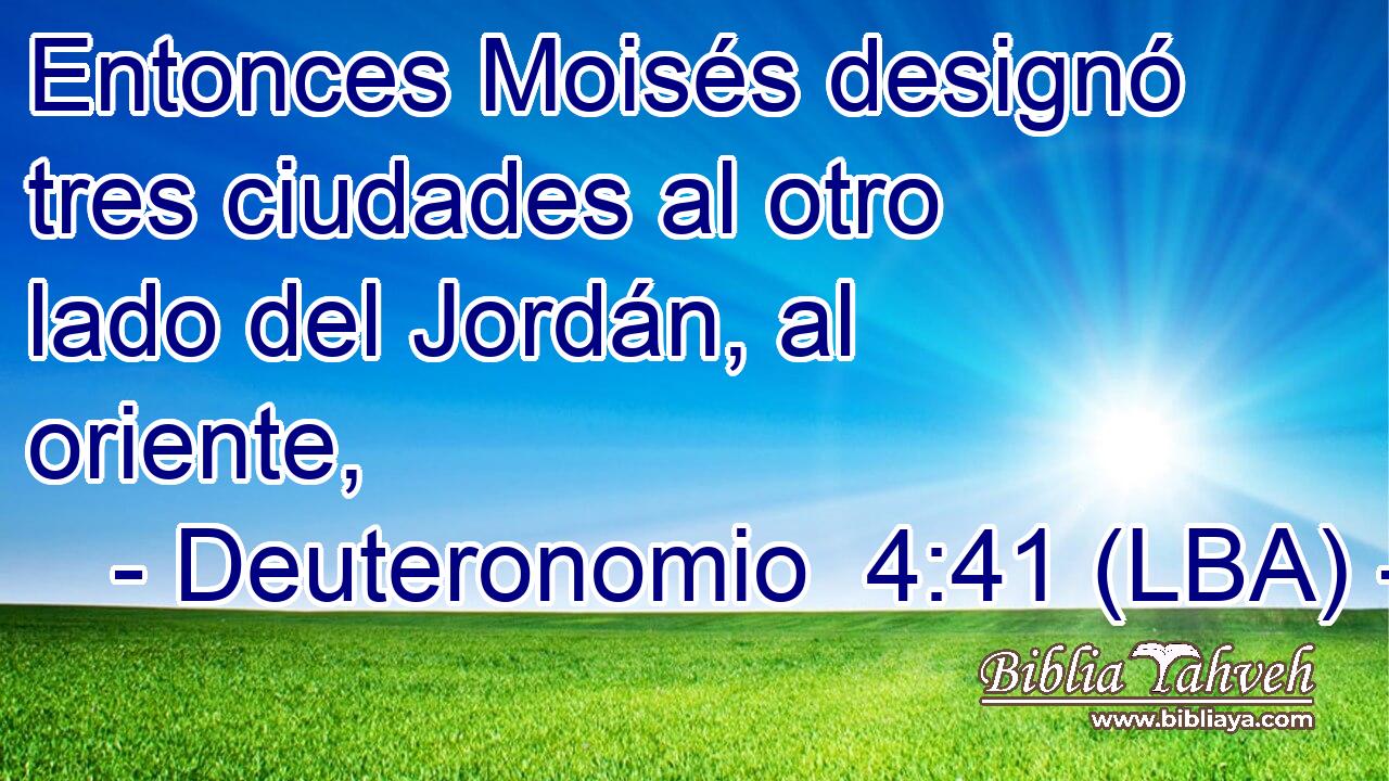 Entonces Moisés designó tres ciudades al otro lado del Jordán, al oriente,