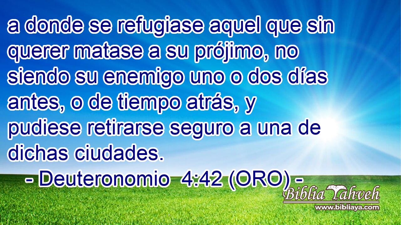  a donde se refugiase aquel que sin querer matase a su prójimo, no siendo su enemigo uno o dos días antes, o de tiempo atrás, y pudiese retirarse seguro a una de dichas ciudades. 