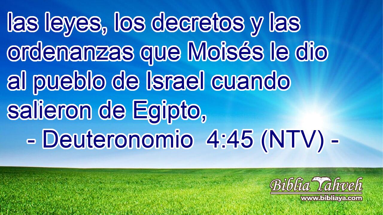 las leyes, los decretos y las ordenanzas que Moisés le dio al pueblo de Israel cuando salieron de Egipto,