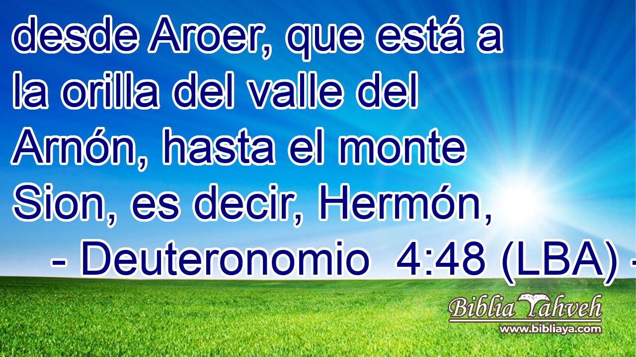 desde Aroer, que está a la orilla del valle del Arnón, hasta el monte Sion, es decir, Hermón,