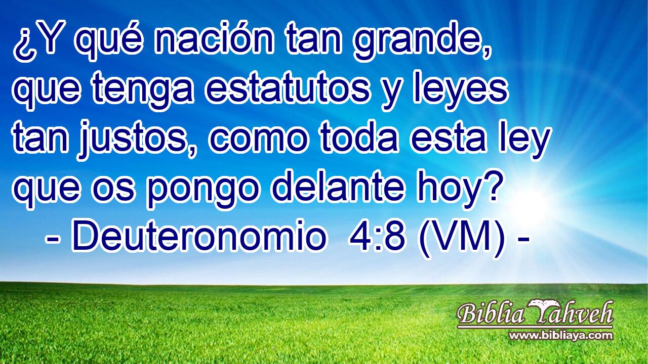  ¿Y qué nación tan grande, que tenga estatutos y leyes tan justos, como toda esta ley que os pongo delante hoy? 