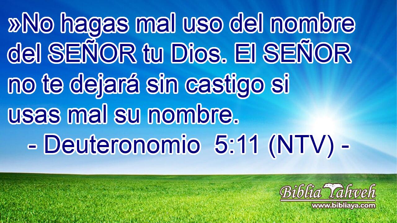 »No hagas mal uso del nombre del SEÑOR tu Dios. El SEÑOR no te dejará sin castigo si usas mal su nombre.