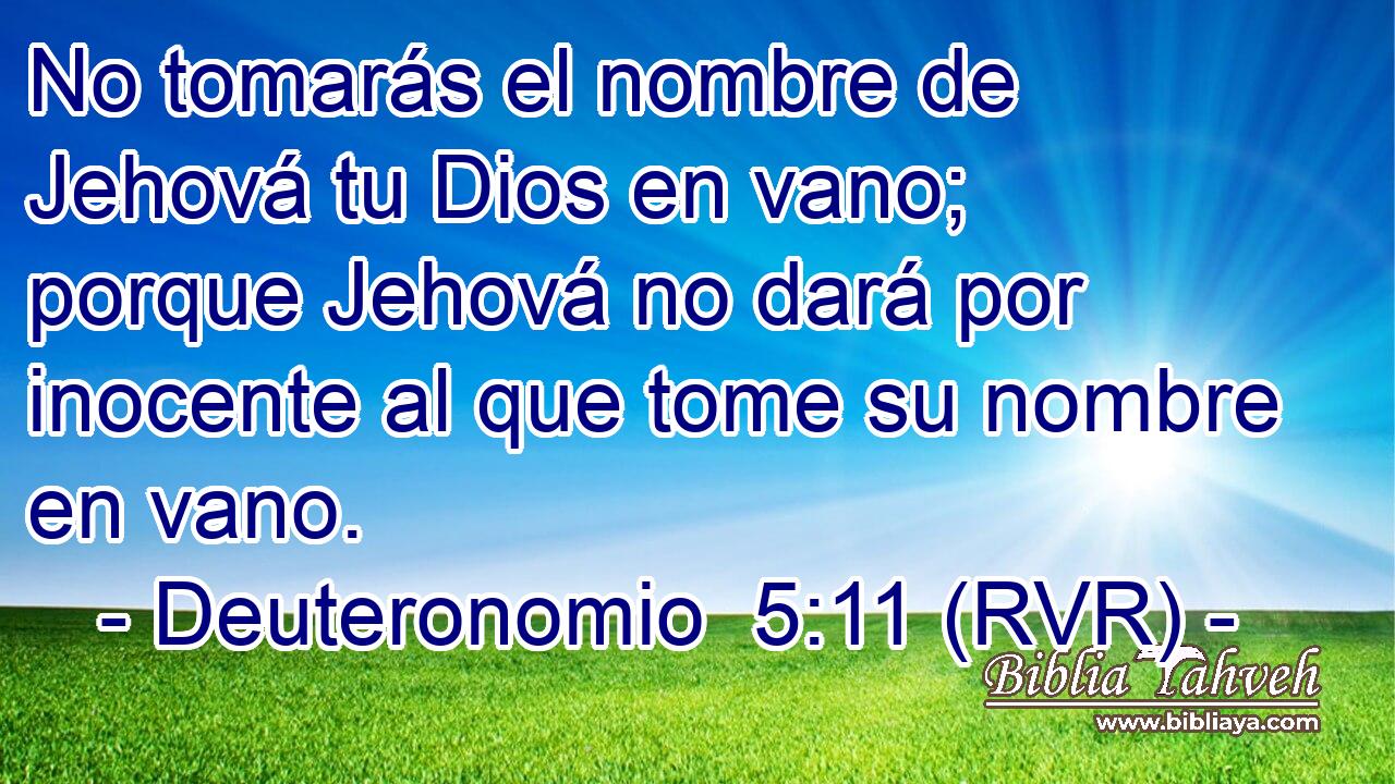 No tomarás el nombre de Jehová tu Dios en vano; porque Jehová no dará por inocente al que tome su nombre en vano.