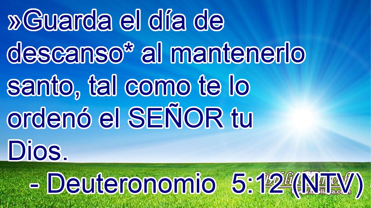 »Guarda el día de descanso* al mantenerlo santo, tal como te lo ordenó el SEÑOR tu Dios.