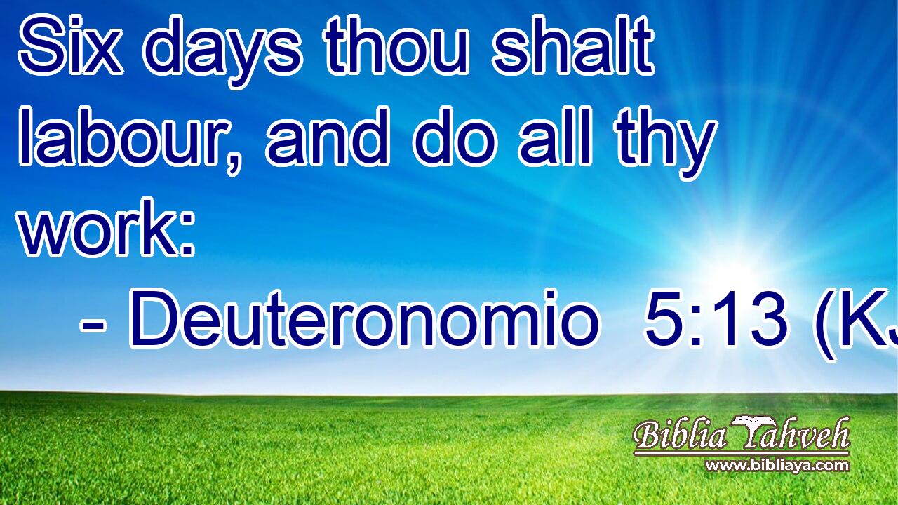 Six days thou shalt labour, and do all thy work: