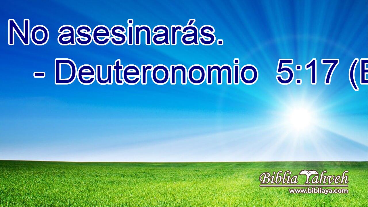 No asesinarás.