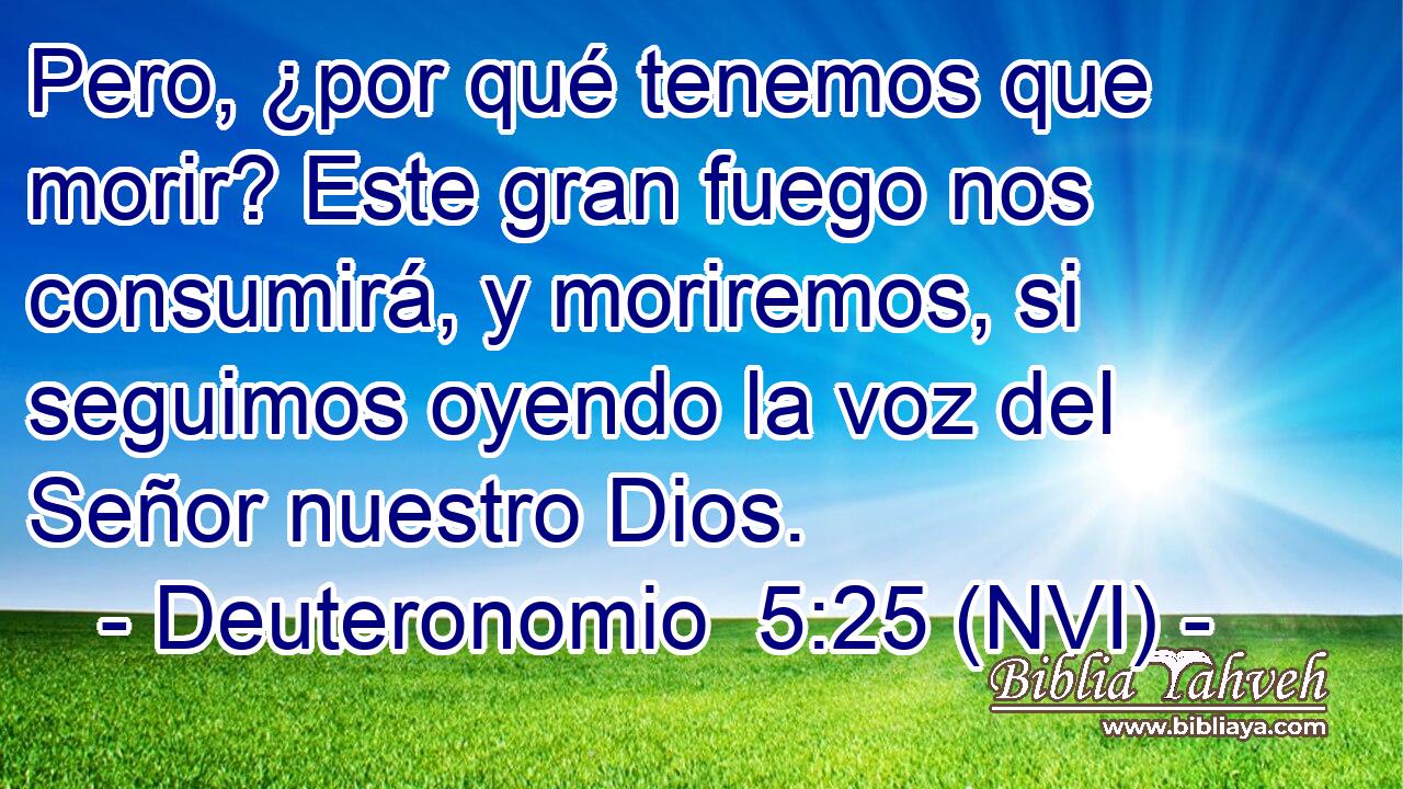  Pero, ¿por qué tenemos que morir? Este gran fuego nos consumirá, y moriremos, si seguimos oyendo la voz del Señor nuestro Dios. 