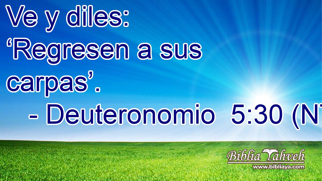 Ve y diles: ‘Regresen a sus carpas’.