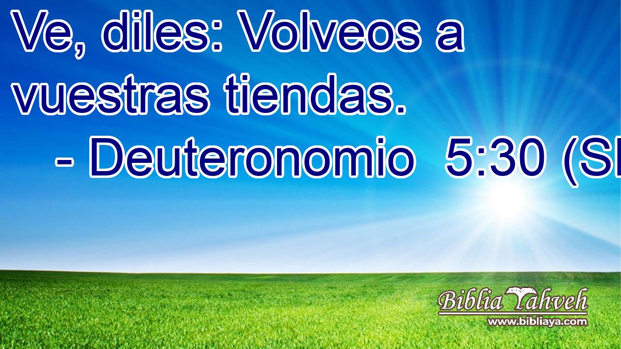 Ve, diles: Volveos a vuestras tiendas.