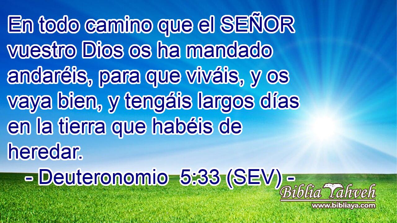 En todo camino que el SEÑOR vuestro Dios os ha mandado andaréis, para que viváis, y os vaya bien, y tengáis largos días en la tierra que habéis de heredar.