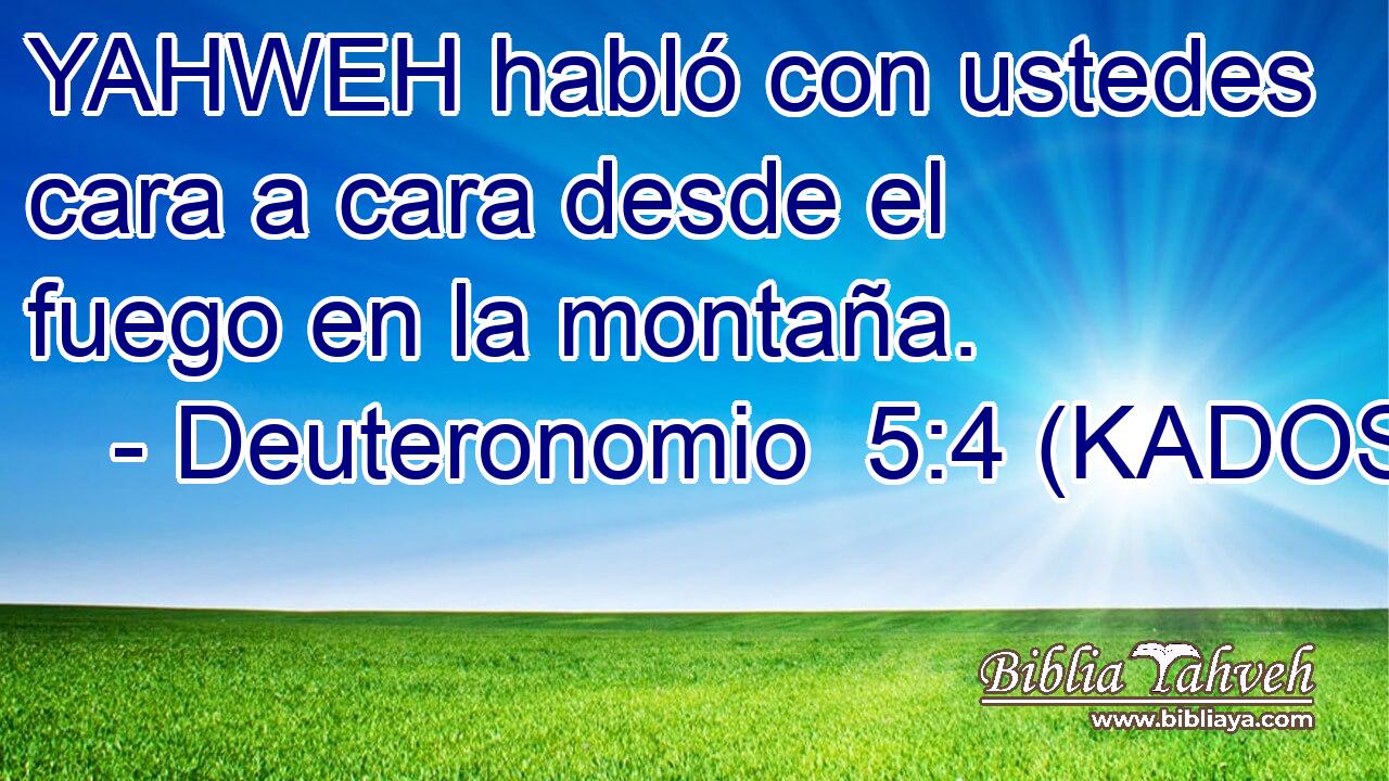  YAHWEH habló con ustedes cara a cara desde el fuego en la montaña. 