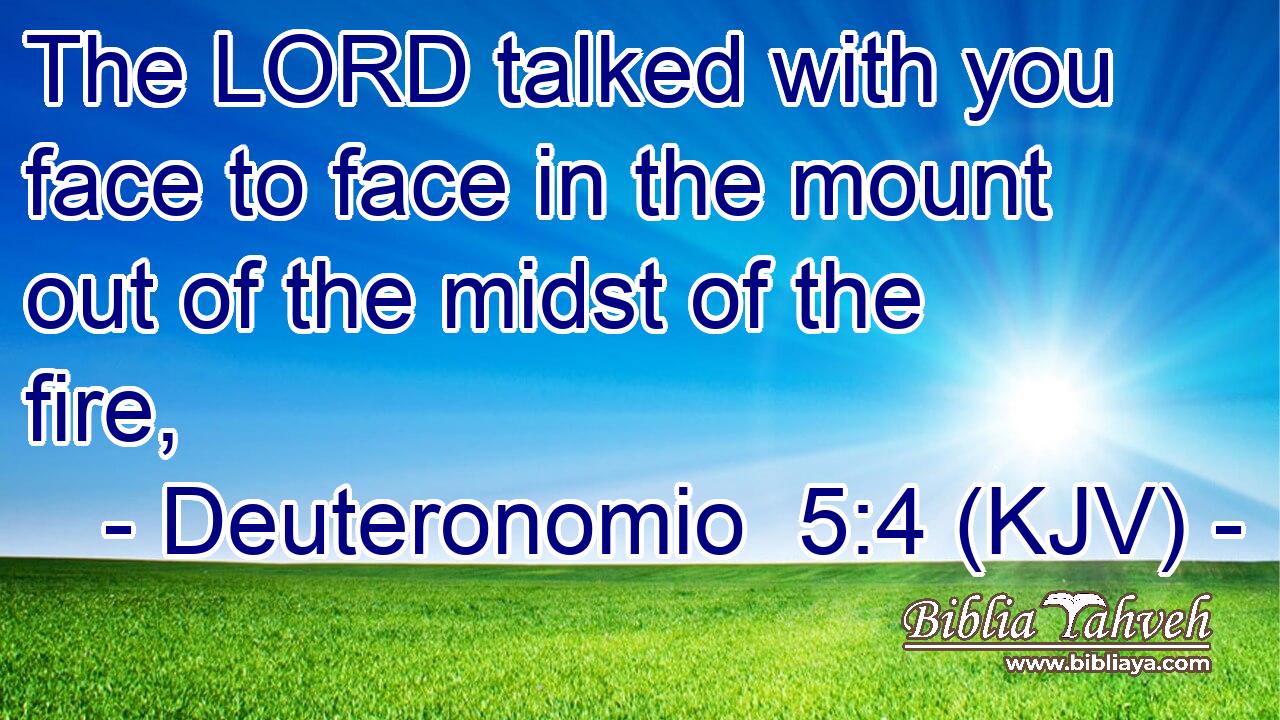 The LORD talked with you face to face in the mount out of the midst of the fire,