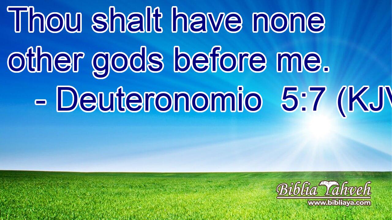 Thou shalt have none other gods before me.