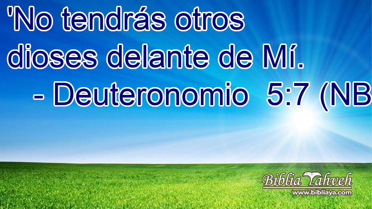  'No tendrás otros dioses delante de Mí. 