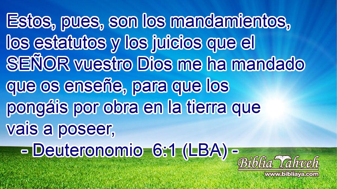 Estos, pues, son los mandamientos, los estatutos y los juicios que el SEÑOR vuestro Dios me ha mandado que os enseñe, para que los pongáis por obra en la tierra que vais a poseer,