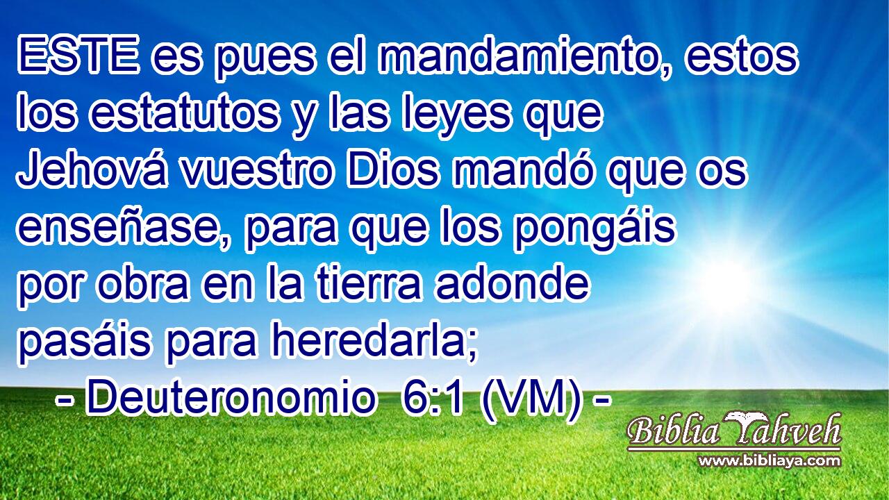  ESTE es pues el mandamiento, estos los estatutos y las leyes que Jehová vuestro Dios mandó que os enseñase, para que los pongáis por obra en la tierra adonde pasáis para heredarla; 