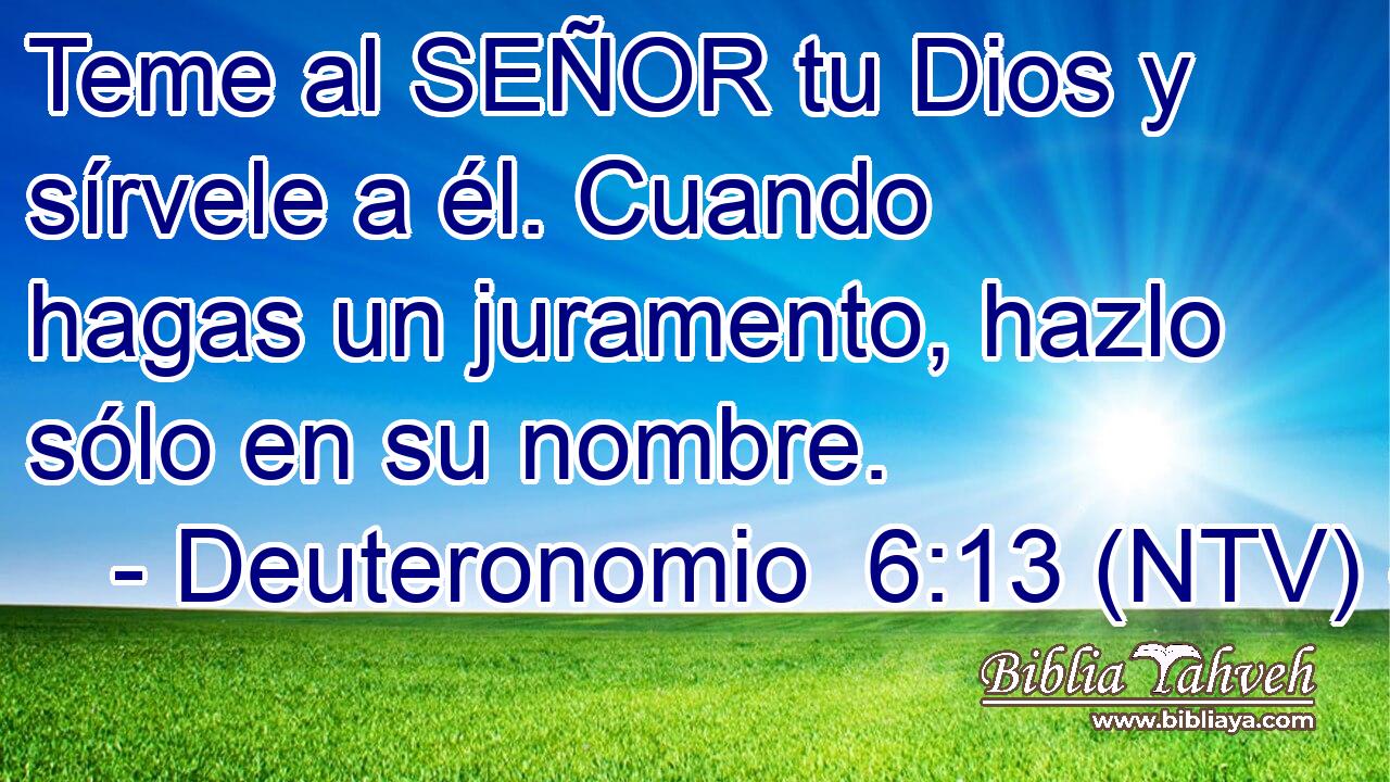 Teme al SEÑOR tu Dios y sírvele a él. Cuando hagas un juramento, hazlo sólo en su nombre.