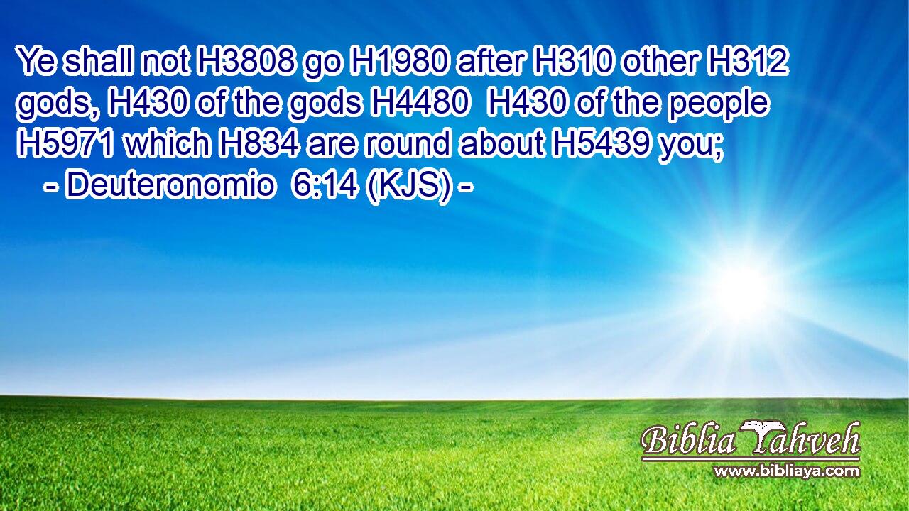 Ye shall not H3808 go H1980 after H310 other H312 gods, H430 of the gods H4480  H430 of the people H5971 which H834 are round about H5439 you;