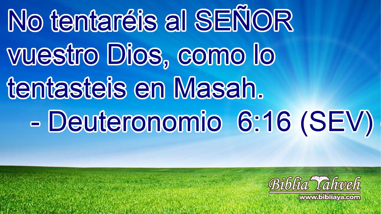 No tentaréis al SEÑOR vuestro Dios, como lo tentasteis en Masah.