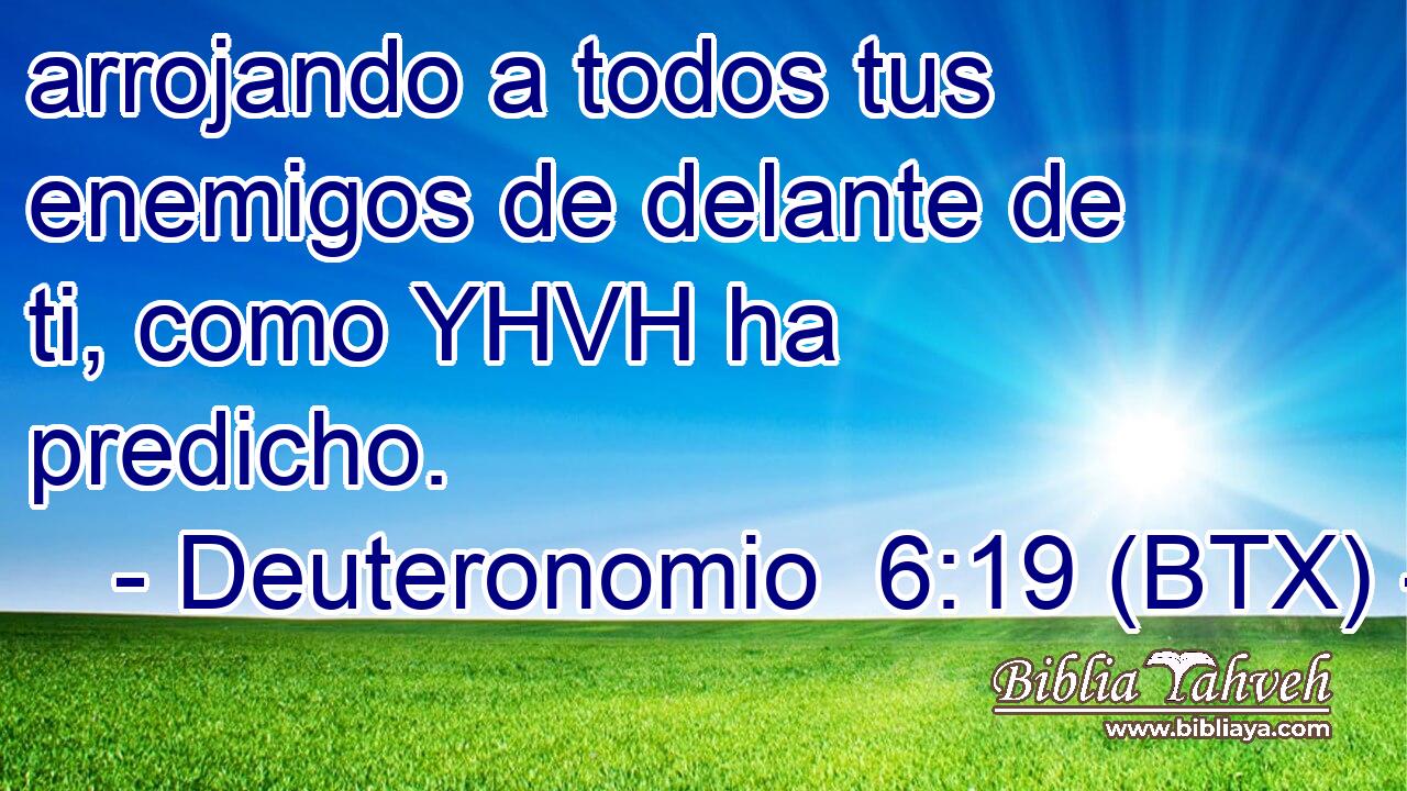 arrojando a todos tus enemigos de delante de ti, como YHVH ha predicho.