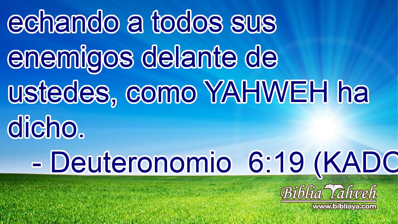  echando a todos sus enemigos delante de ustedes, como YAHWEH ha dicho. 