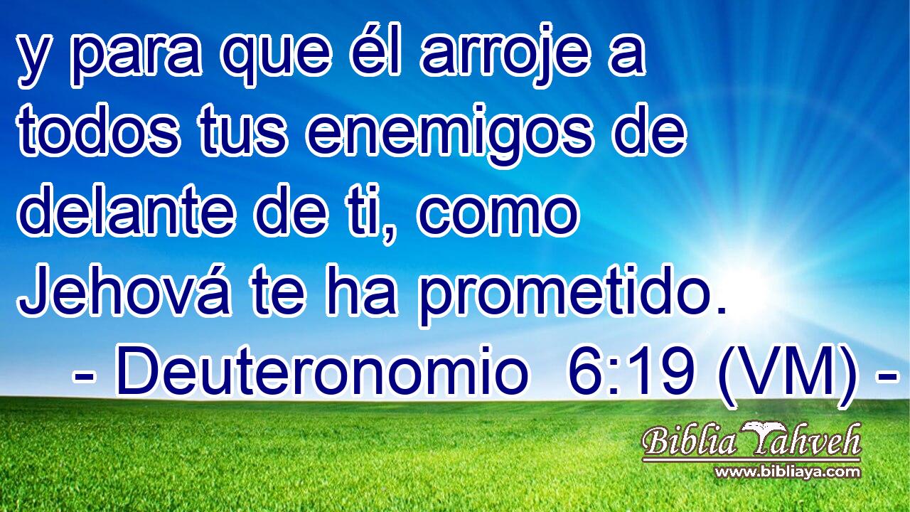  y para que él arroje a todos tus enemigos de delante de ti, como Jehová te ha prometido. 