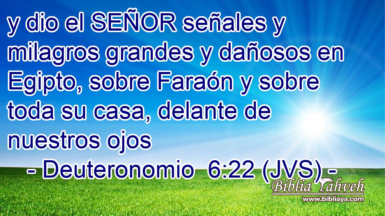 y dio el SEÑOR señales y milagros grandes y dañosos en Egipto, sobre Faraón y sobre toda su casa, delante de nuestros ojos