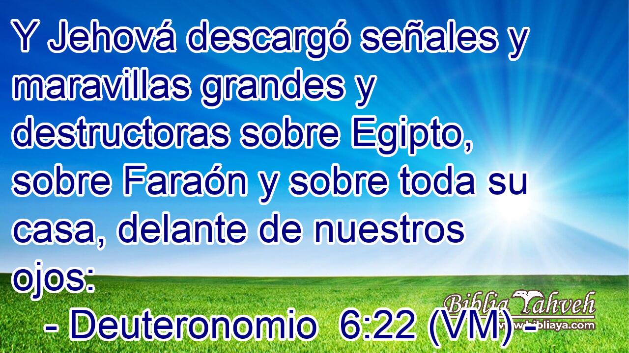  Y Jehová descargó señales y maravillas grandes y destructoras sobre Egipto, sobre Faraón y sobre toda su casa, delante de nuestros ojos: 