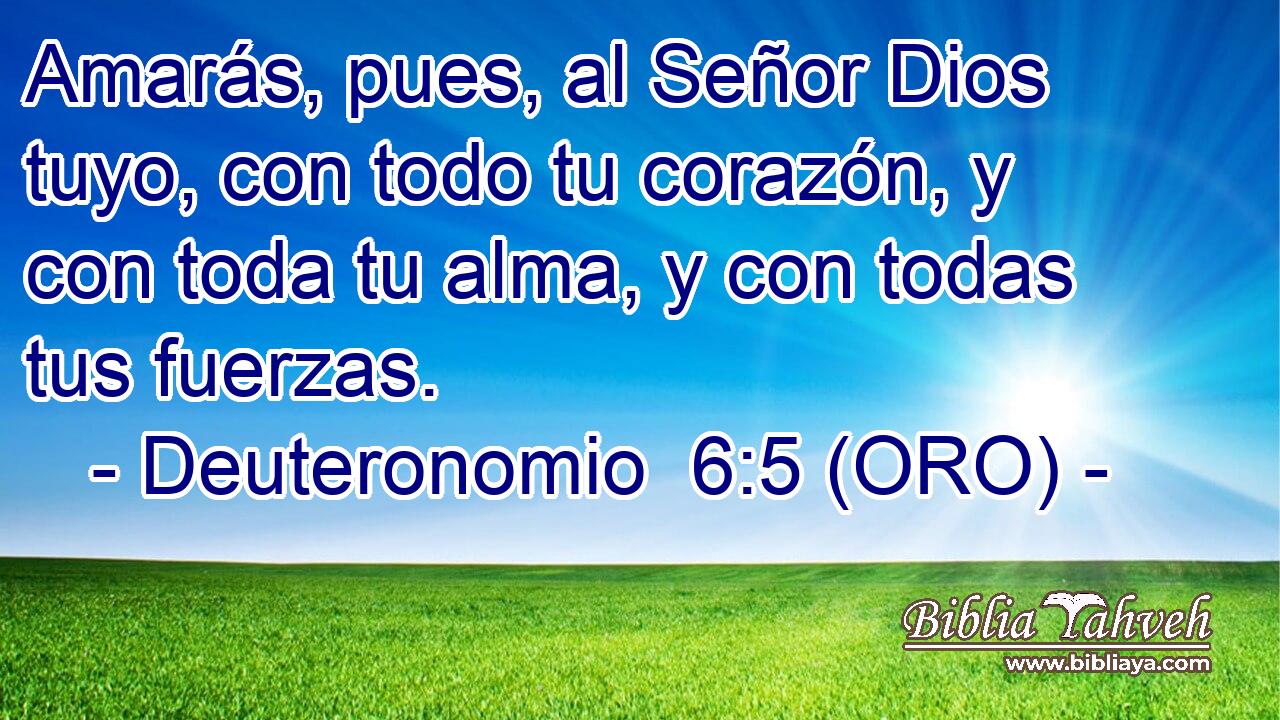  Amarás, pues, al Señor Dios tuyo, con todo tu corazón, y con toda tu alma, y con todas tus fuerzas. 
