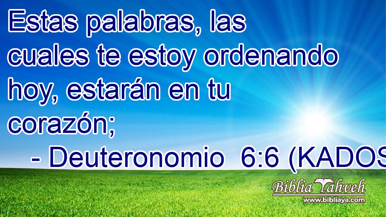  Estas palabras, las cuales te estoy ordenando hoy, estarán en tu corazón; 