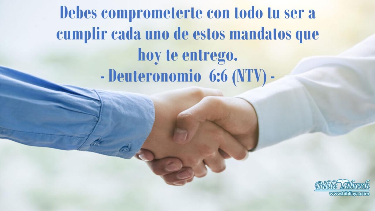 Debes comprometerte con todo tu ser a cumplir cada uno de estos mandatos que hoy te entrego.