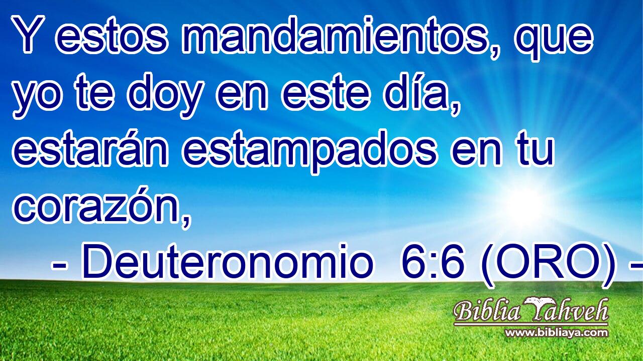  Y estos mandamientos, que yo te doy en este día, estarán estampados en tu corazón, 