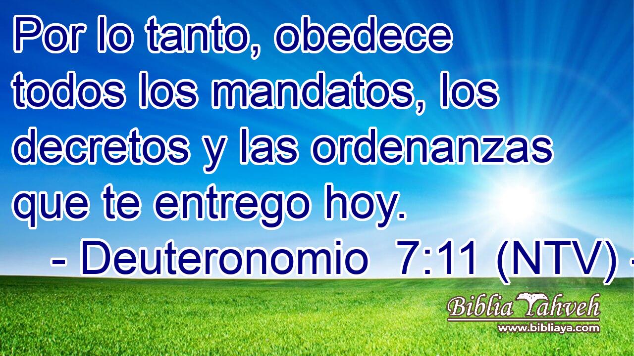 Por lo tanto, obedece todos los mandatos, los decretos y las ordenanzas que te entrego hoy.