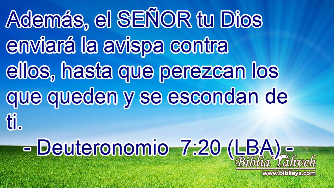 Además, el SEÑOR tu Dios enviará la avispa contra ellos, hasta que perezcan los que queden y se escondan de ti.