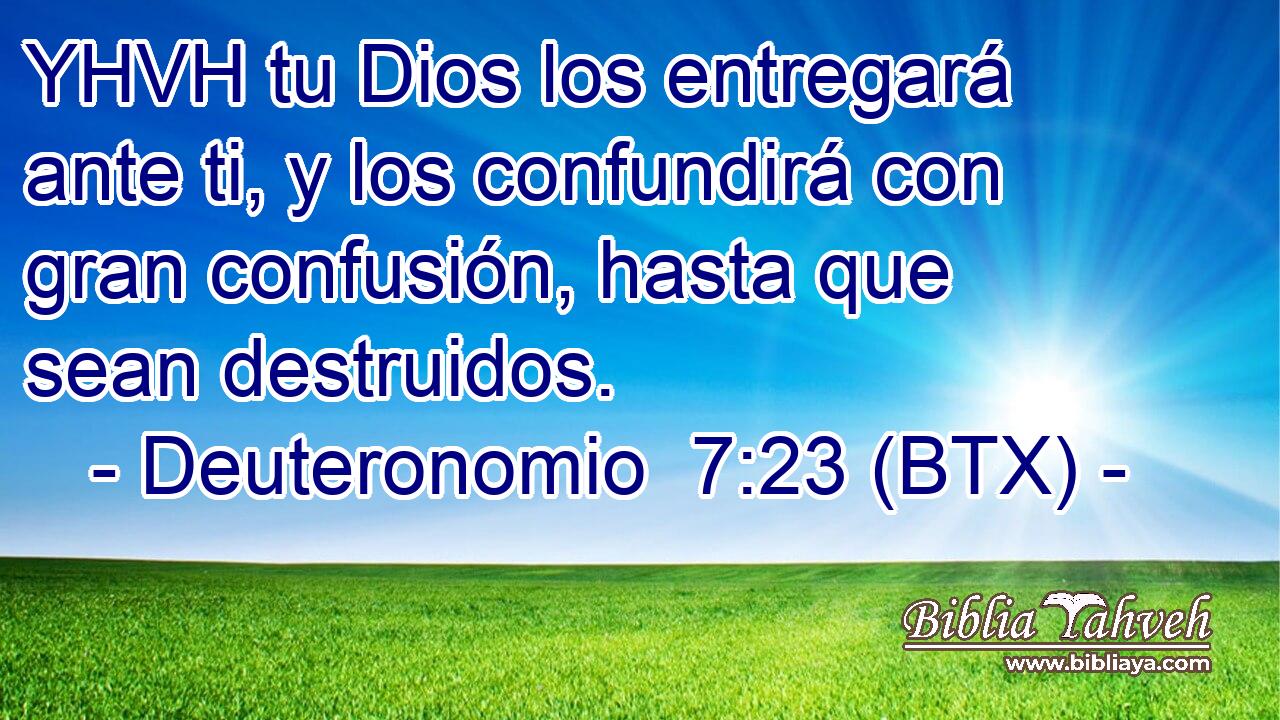 YHVH tu Dios los entregará ante ti, y los confundirá con gran confusión, hasta que sean destruidos.