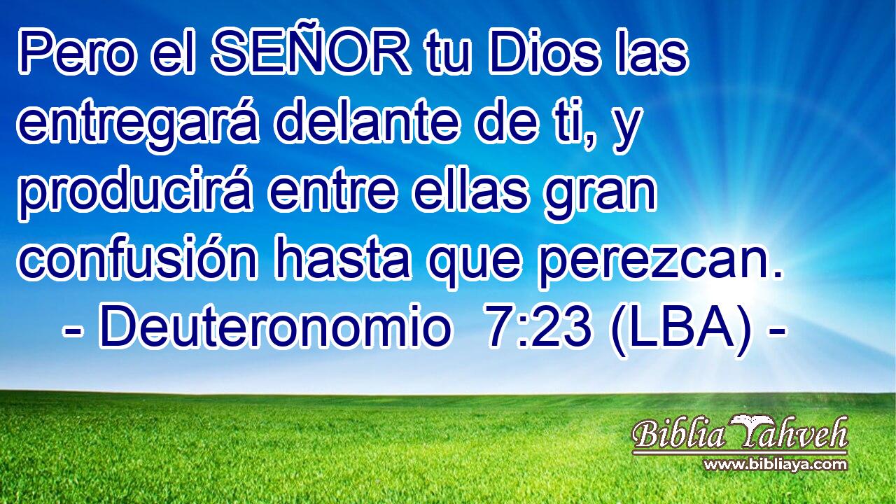 Pero el SEÑOR tu Dios las entregará delante de ti, y producirá entre ellas gran confusión hasta que perezcan.