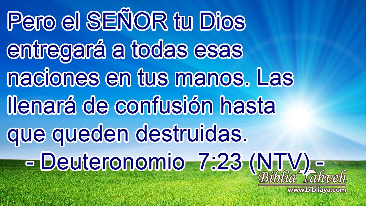 Pero el SEÑOR tu Dios entregará a todas esas naciones en tus manos. Las llenará de confusión hasta que queden destruidas.