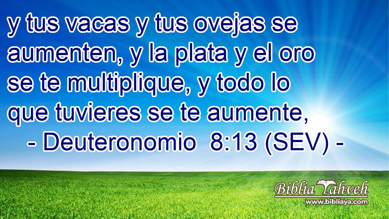 y tus vacas y tus ovejas se aumenten, y la plata y el oro se te multiplique, y todo lo que tuvieres se te aumente,