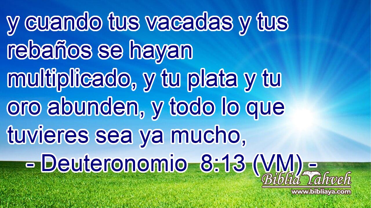  y cuando tus vacadas y tus rebaños se hayan multiplicado, y tu plata y tu oro abunden, y todo lo que tuvieres sea ya mucho, 
