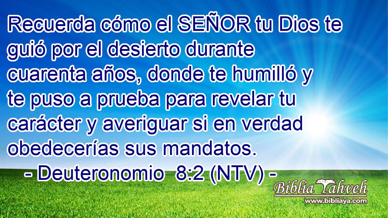Recuerda cómo el SEÑOR tu Dios te guió por el desierto durante cuarenta años, donde te humilló y te puso a prueba para revelar tu carácter y averiguar si en verdad obedecerías sus mandatos.