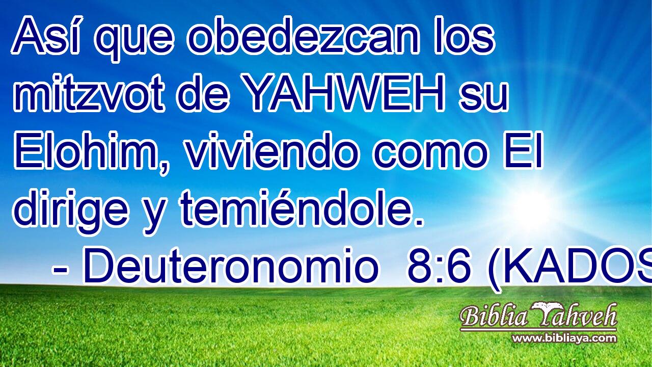  Así que obedezcan los mitzvot de YAHWEH su Elohim, viviendo como El dirige y temiéndole. 