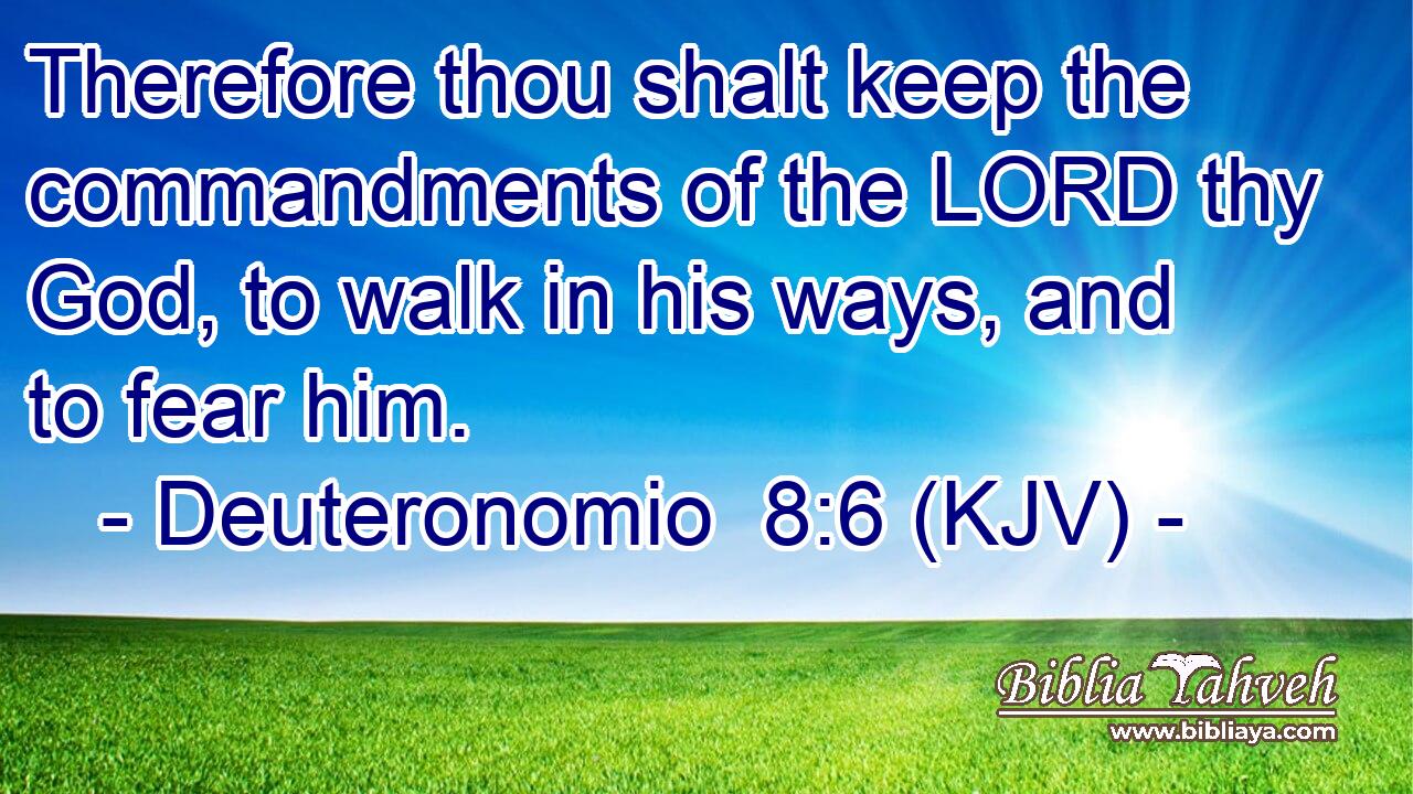 Therefore thou shalt keep the commandments of the LORD thy God, to walk in his ways, and to fear him.
