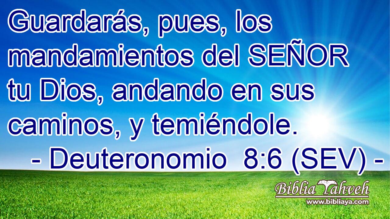 Guardarás, pues, los mandamientos del SEÑOR tu Dios, andando en sus caminos, y temiéndole.