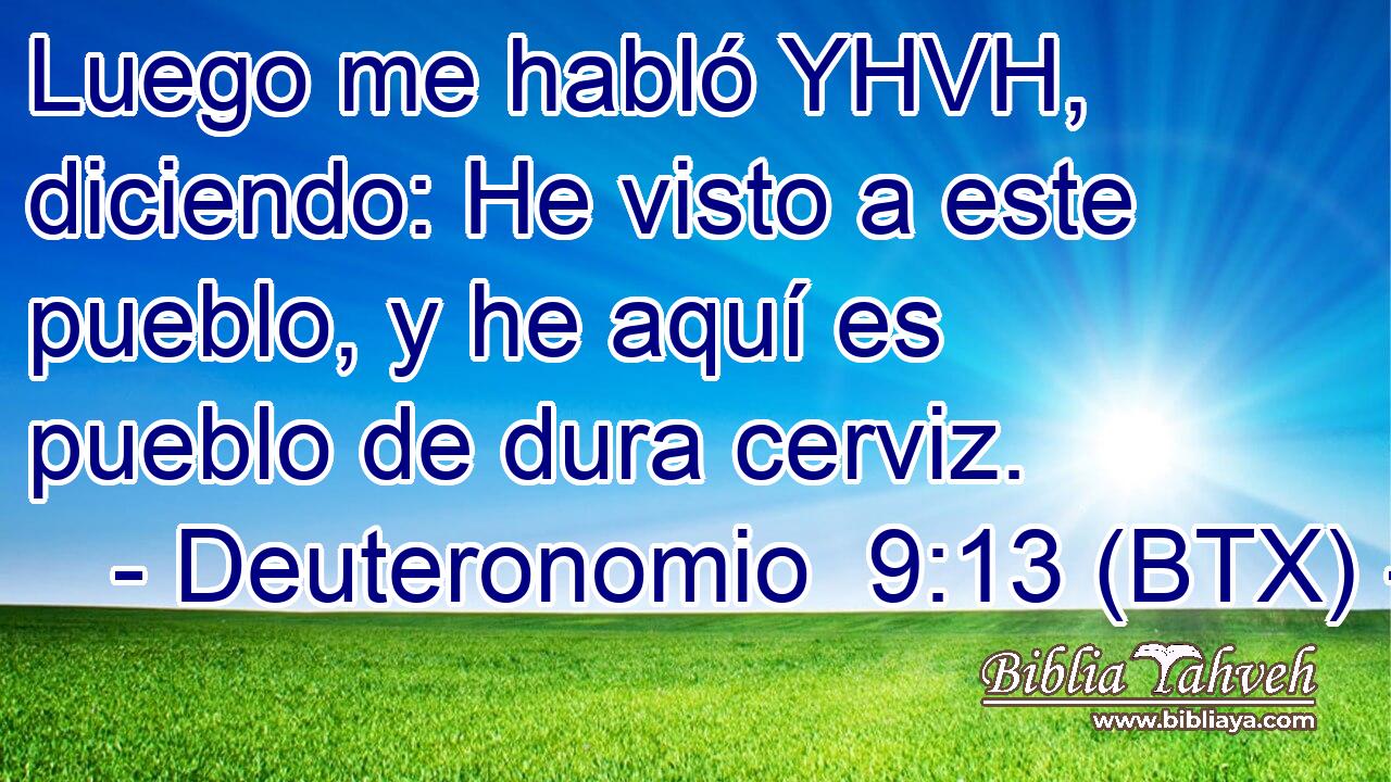 Luego me habló YHVH, diciendo: He visto a este pueblo, y he aquí es pueblo de dura cerviz.